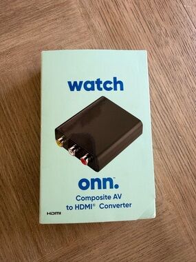 Brand new, never used, onn. Composite AV to HDMI Converter - Mint Box